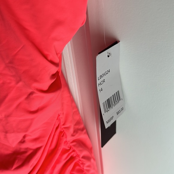 La Blanca Hot Coral Island Goddess Rouched One Piece Swimsuit - Picture 7 of 10